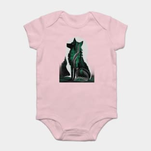 Green Wolf Look at Sky Baby Bodysuit